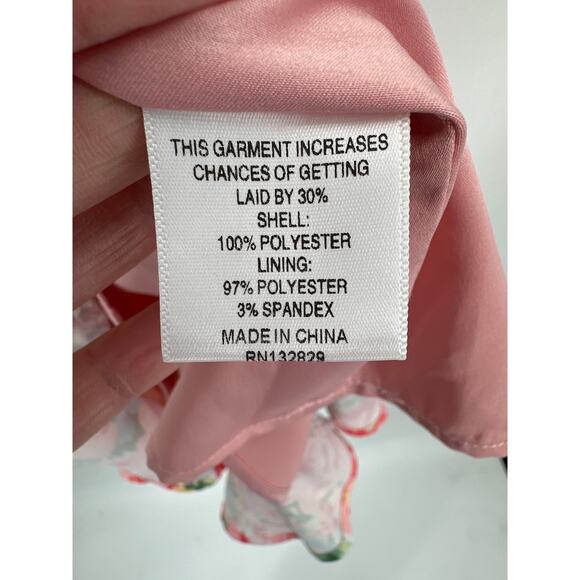 LPA Revolve Multi Ruffle Floral Mini Dress V Neckline Tie Shoulders Size Small - Picture 5 of 6